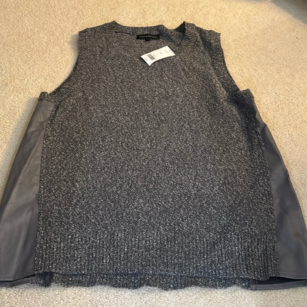 Banana republic sweater vest with synthetic leather side panels